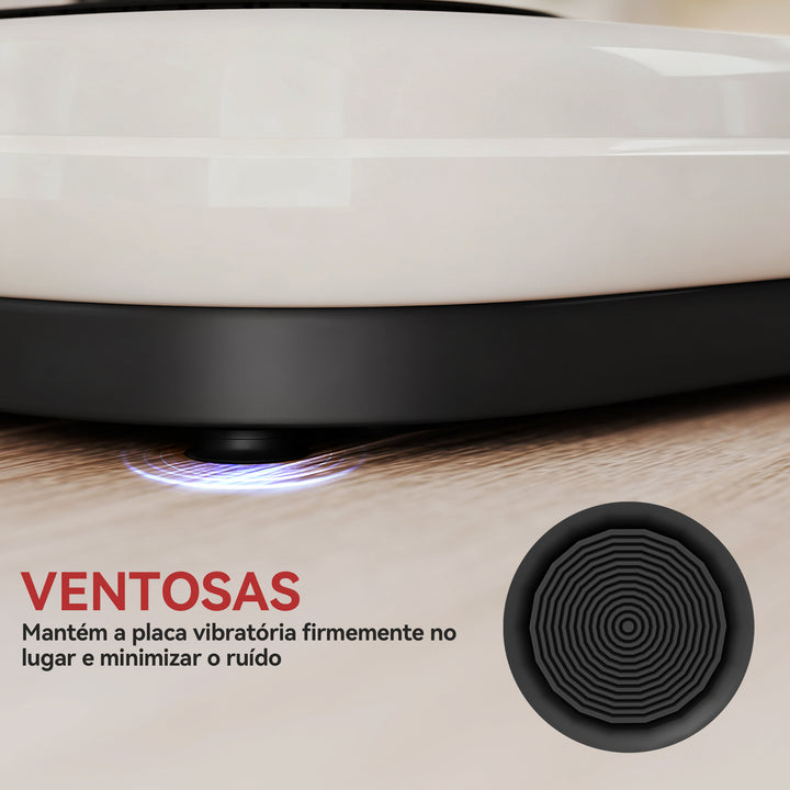 Plataforma Vibratória 50 Velocidades 3 Programas Plataforma de Vibração Muscular com Ecrã LED com Controlo Remoto Bandas Elásticas para Treino Corporal Completo 52x34x14 cm Preto e Branco