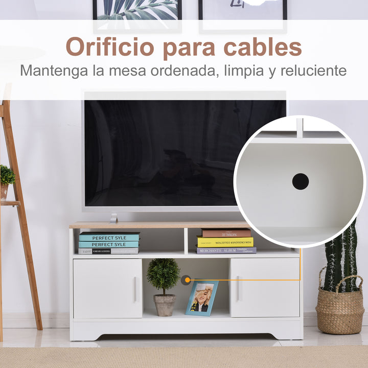 Móvel de Televisão Grande Espaço de Armazenamento Prateleiras Abertas 105x40x52 cm Branco