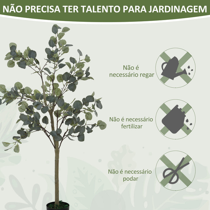 Eucalipto Artificial 120 cm Planta Artificial Decorativa Grande Árvore Artificial de Interior com 230 Folhas Decoração para Casa Escritório Dormitório Verde