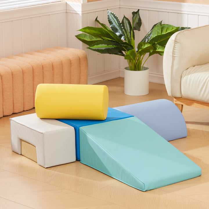 Conjunto de 6 Blocos de Espuma para Crianças Blocos de Construção Brinquedo de Aprendizagem para Escalar e Gatear Multicor