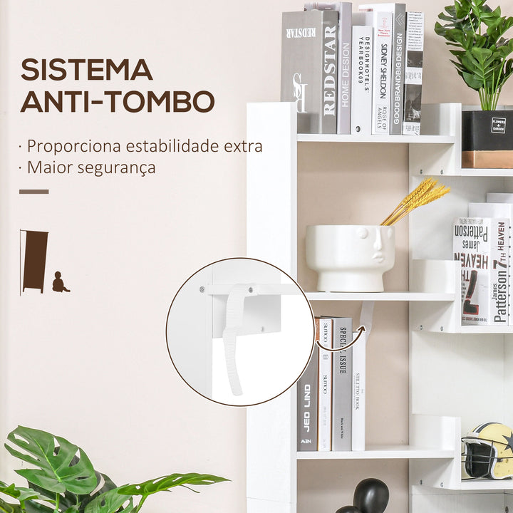 Prateleiras de 6 Níveis Irregular Moderno Anti-tombamento 60x21x162,5 Branco