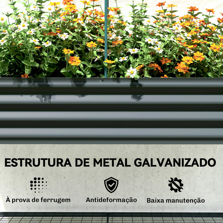 Mesa de Cultivo com Cobertura de Estufa de 140 g/m² PE Mesa de Cultivo em Metal Galvanizado com Prateleira Inferior e Forro para Plantação Plantas e Flores 120x55x140 cm Cinzento Escuro