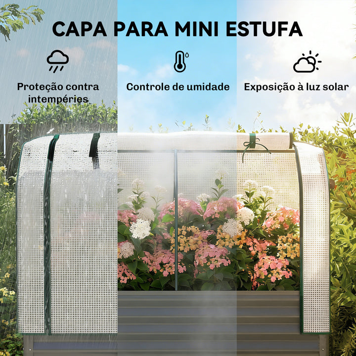 Mesa de Cultivo com Cobertura de Estufa de 140 g/m² PE Mesa de Cultivo em Metal Galvanizado com Prateleira Inferior e Forro para Plantação Plantas e Flores 120x55x140 cm Cinzento Escuro