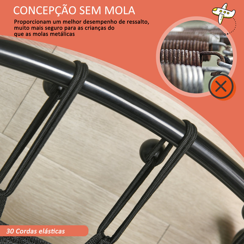 Trampolim Infantil Ø140x155 cm Trampolim para Crianças de 3-10 Anos com Rede de Segurança Cesta de Basquetebol e 20 Bolas de Plástico para Interior Vermelho