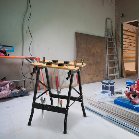 Bancada de trabalho dobrável com braçadeiras Uso Doméstico Ferro MDF 70 kg 56x62x75 cm