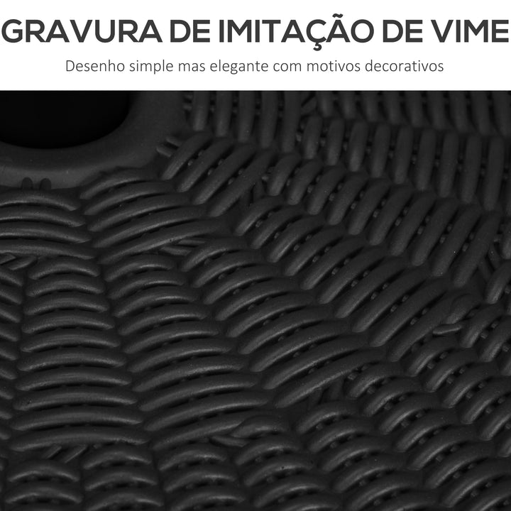 Base para Chapéu de Sol Redondo Suporte para Chapéu de Sol Recarregável com Água 22 kg e Areia 29 kg para Mastro de Chapéu de Sol de Ø38/48 mm Ø51x36 cm Negro