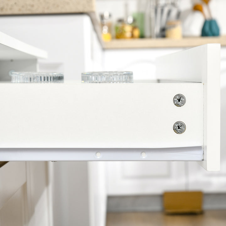 Armário de cozinha com prateleiras internas ajustáveis ??e gaveta 80x48x170 cm Branco