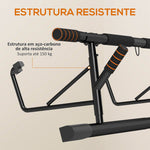 Barra de Elevação Multifuncional Barra de Elevação de Parede com Bandas Elásticas de Resistência Carga 150 kg para Exercício e Treino em Casa Ginásio 100x50x27 cm Preto e Laranja