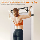 Barra de Elevação Multifuncional Barra de Elevação de Parede com Bandas Elásticas de Resistência Carga 150 kg para Exercício e Treino em Casa Ginásio 100x50x27 cm Preto e Laranja