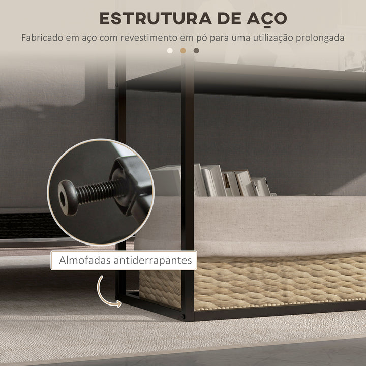 Mesa Consola Estilo Industrial Mesa de Entrada com Prateleira Estrutura de Aço e Desenho Anti-Tombo Móvel de Entrada para Sala de Estar Corredor Carga 20 kg 90x30x75 cm Preto