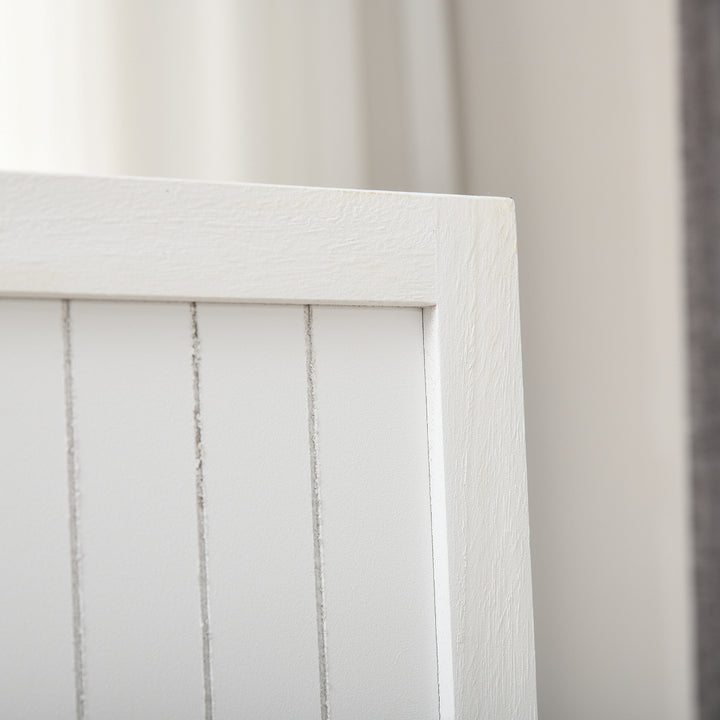 Biombo 3 Painéis Separador de Ambientes Dobrável 120x1,8x170 cm Divisor de Habitação com Painel de Privacidade Estilo Rústico para Escritório Dormitório Sala de Estar Branco