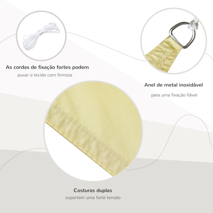 Toldo Vela Triangular 6x6x6m para Varanda Jardim ou Campismo Cor Areia