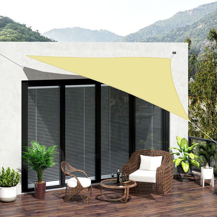 Toldo Vela Triangular 6x6x6m para Varanda Jardim ou Campismo Cor Areia