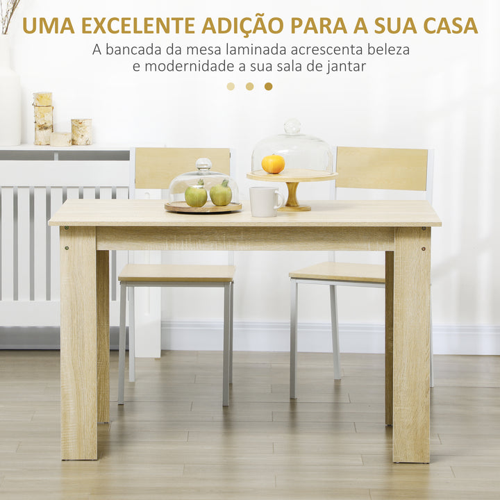 Mesa de Sala de Jantar para 4-6 Pessoas Mesa de Cozinha Retangular Estilo Moderno com Bancada de Melamina de Madeira Carga 50 kg 120x69x75 cm Carvalho
