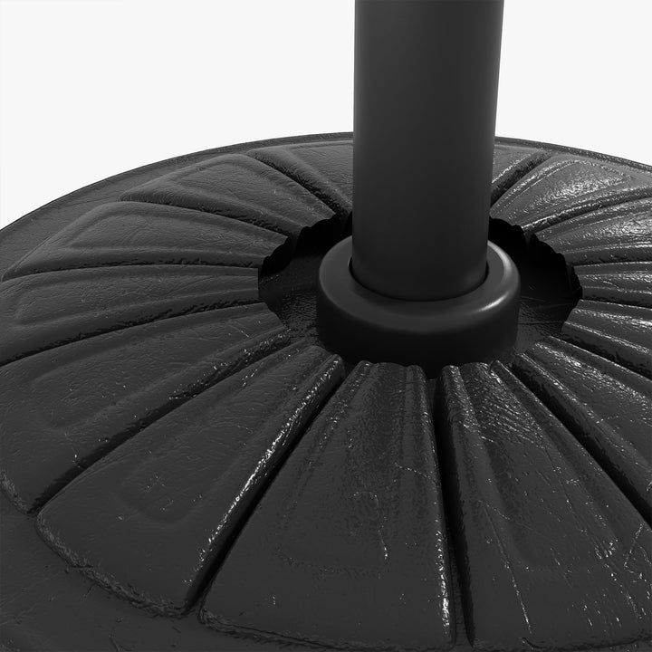 Base para Chapéu de Sol Suporte para Chapéu de Sol de HDPE Preenchível de Cimento Peso 13 kg para Mastros de Chapéus de Sol de Ø38/48 mm Ø43x32 cm Preto