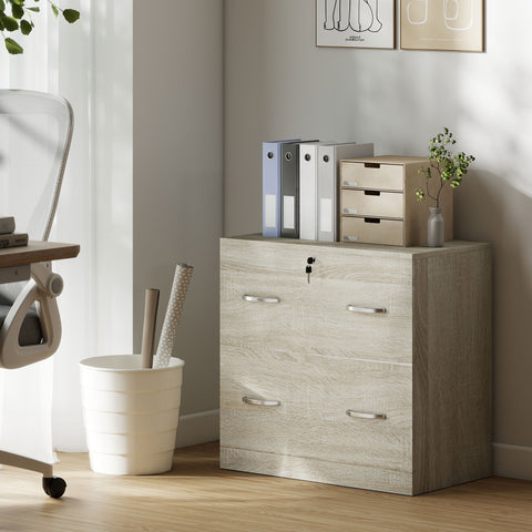 Armário para Arquivos com Gavetas para Escritório Armário de Arrumação de Escritório com Fechadura e 2 Chaves para Estúdio Dormitório 77x42x72 cm Madeira