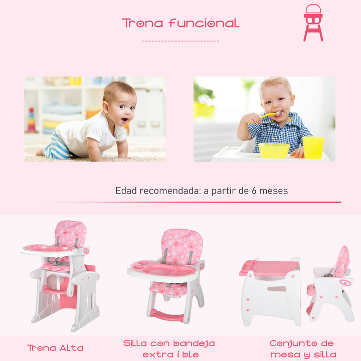 Cadeira para bebês acima de 6 meses 3 posições ajustáveis Acolchoado Rosa