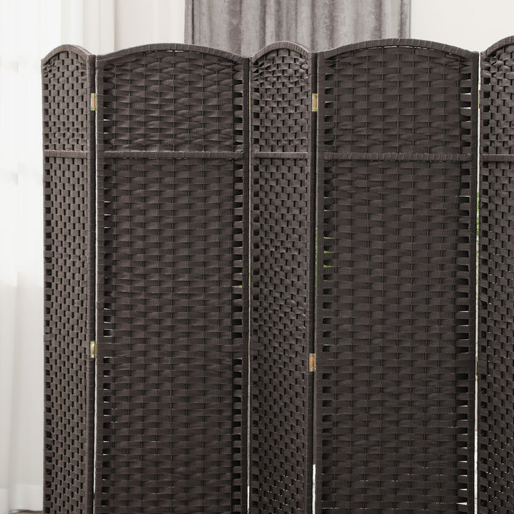 Biombo de 6 Painéis Separador de Ambientes Dobrável 240x1,6x170 cm Biombo Separador de Ambientes para Sala de Estar Dormitório Escritório Marrom