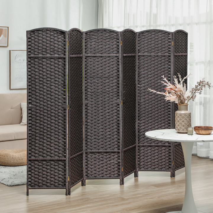 Biombo de 6 Painéis Separador de Ambientes Dobrável 240x1,6x170 cm Biombo Separador de Ambientes para Sala de Estar Dormitório Escritório Marrom