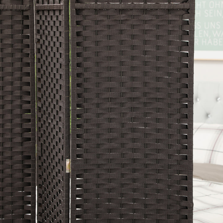 Biombo de 6 Painéis Separador de Ambientes Dobrável 240x1,6x170 cm Biombo Separador de Ambientes para Sala de Estar Dormitório Escritório Marrom