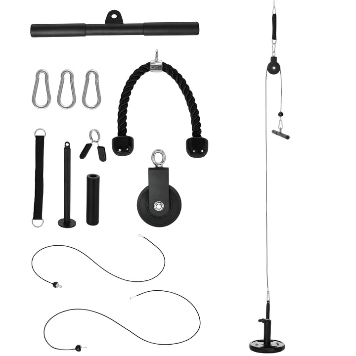 Sistema de Polia de Ginásio para Casa Sistema de Cabo de Peso para Tração Curl de Bíceps Tríceps Treino de Braço Ombros e Costas Preto