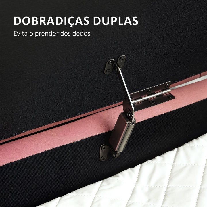 Banco Pé de Cama Estofado em Veludo Banco de Arrumação e Pés Dourado Banco para Entrada Dormitório 108x44x43,5 cm Rosa