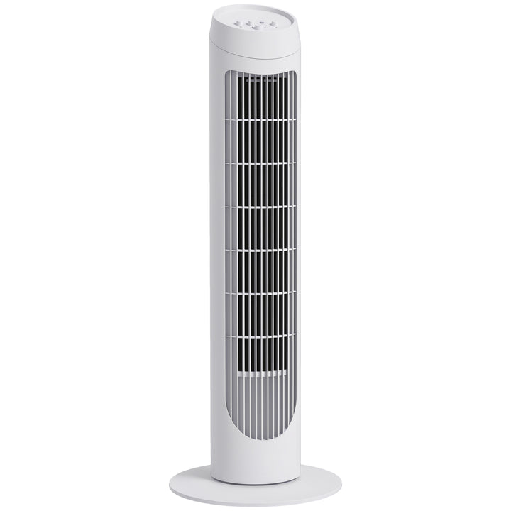 Ventoinha de Coluna 45W Ventoinha de Coluna Silenciosa com 3 Velocidades e Oscilação 70° para Sala Quarto Escritório Ø27x75 cm Branco