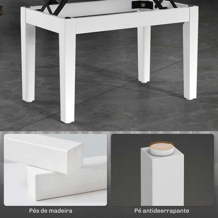 Banco de Piano com Espaço de Armazenamento e Altura Ajustável Banco para Piano com Assento Acolchoado Carga 200 kg 54,5x33x48-58 cm Branco