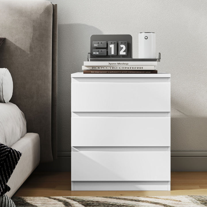 Cómoda com 4 Gavetas com Fecho Suave Cómoda para Quarto Sala de Estar Escritório Estilo Moderno 45x40x68 cm Branco
