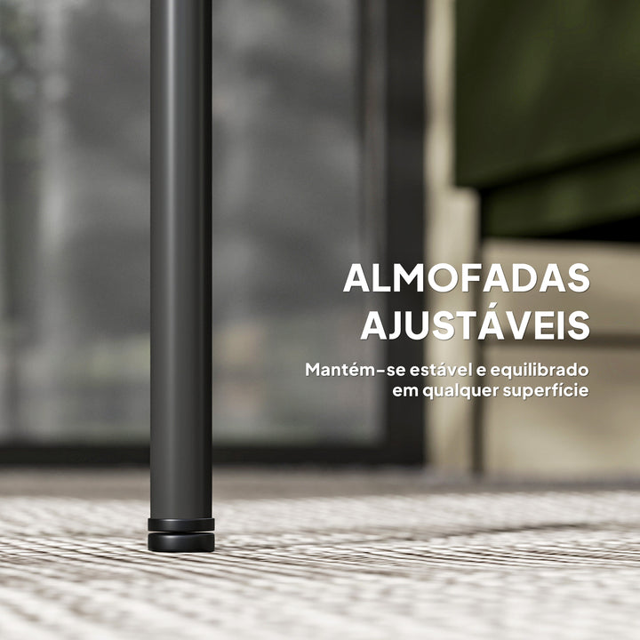 Conjunto de Jardim em Vime Conjunto de Varanda Resistente às Intempéries com 2 Poltronas Sofá de 2 Lugares e Mesa com Bancada em Vidro Temperado Madeira e Preto