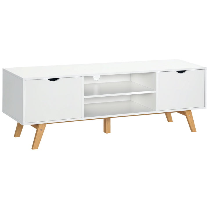 Armário de Televisão com armários Prateleiras Gerenciamento de cabos 150x39x50 Branco