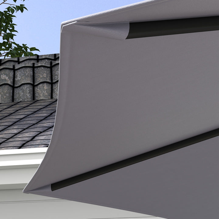 Toldo de Substituição para Chapéu de Sol de 3 m Toldo de Substituição para Chapéu de Sol de Pátio com Ventilação Superior para Exterior Cinza