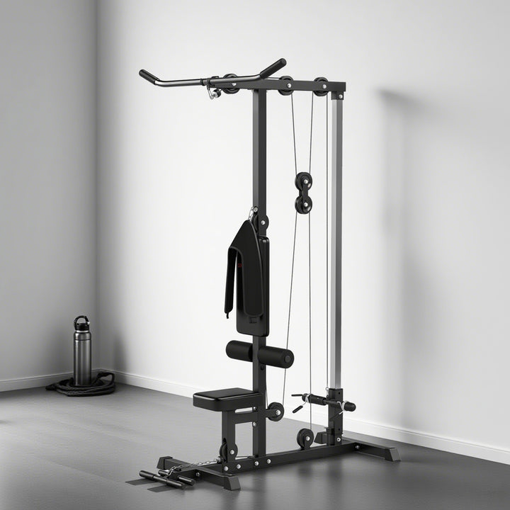 Máquina de Musculação Estação de Treino com Assento Ajustável para Treino em Ginásio Casa Escritório Carga Máxima 100 kg 140x108x197 cm Preto