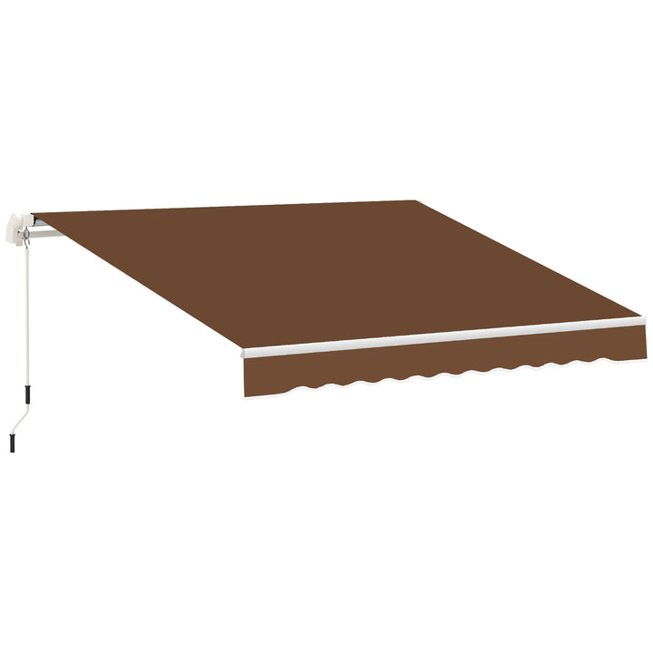 Toldo Manual Retrátil com Manivela 295x245cm Toldo Enrolável Alumínio com Proteção Solar para Janela Portas Balcão Terraço Exterior Café