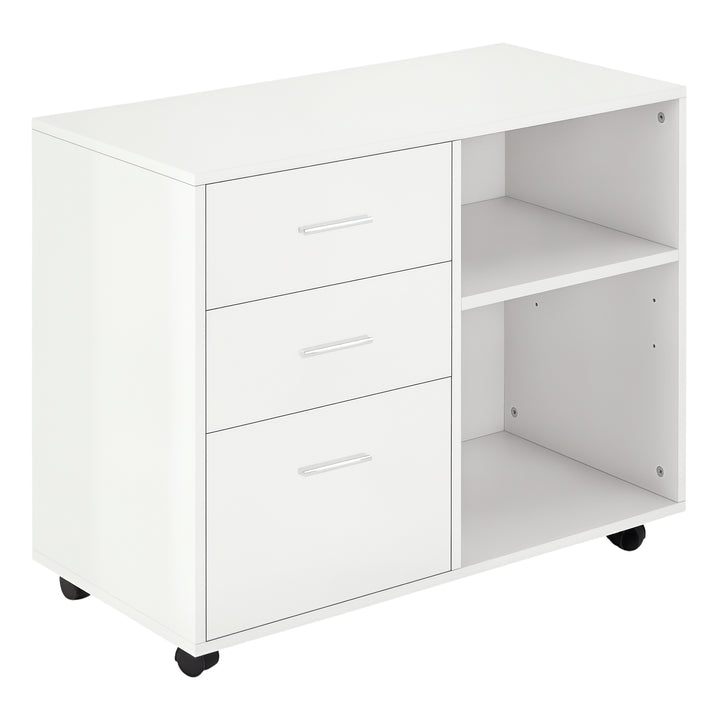 Suporte da impressora Escritório com 3 prateleiras reguláveis ??80x40x65 cm Branco