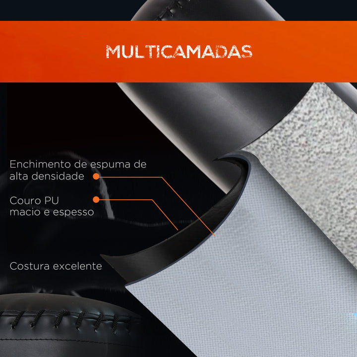 Saco de Boxe de Pé para Adultos 170 cm Altura Ajustável em 3 Níveis Punching Ball com Base Preenchível de Areia 45 kg ou Água 30 kg para Casa Ginásio Ø50x 170 cm Preto