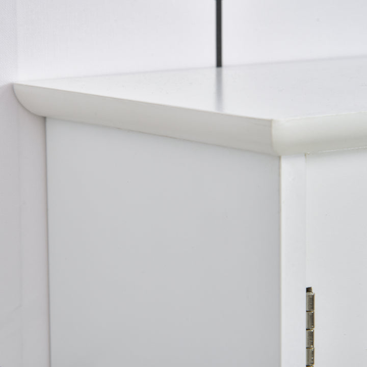 Gabinete de banheiro com grande espelho com prateleira ajustável interna e prateleiras abertas 60x18x63 cm Branco