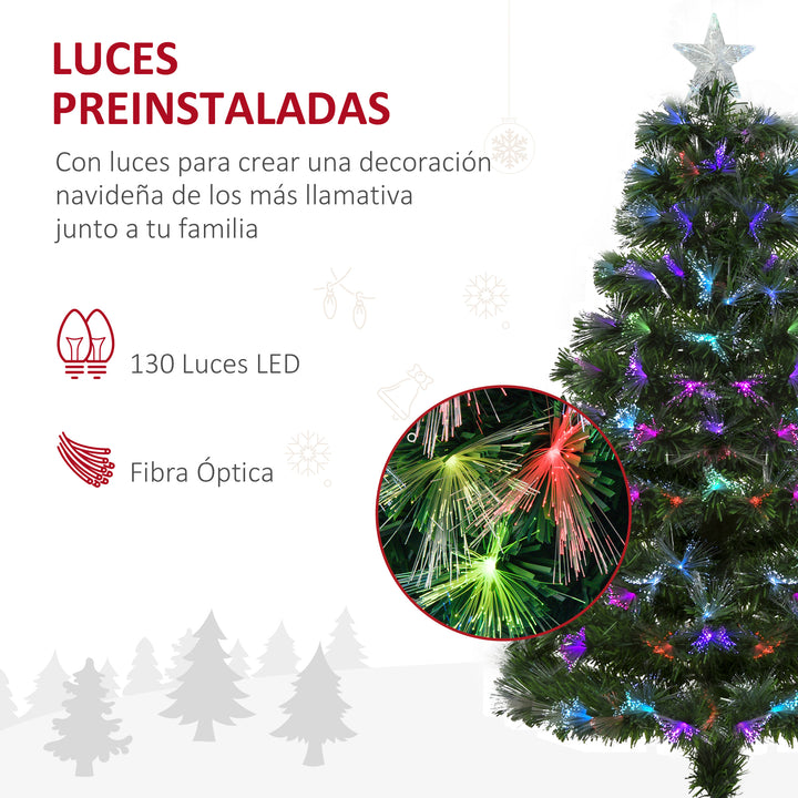 Árvore de Natal, Altura 120 cm + Estrela e Fibra Ótica de 7 Cores Árvore Artificial F 66x 120 cm