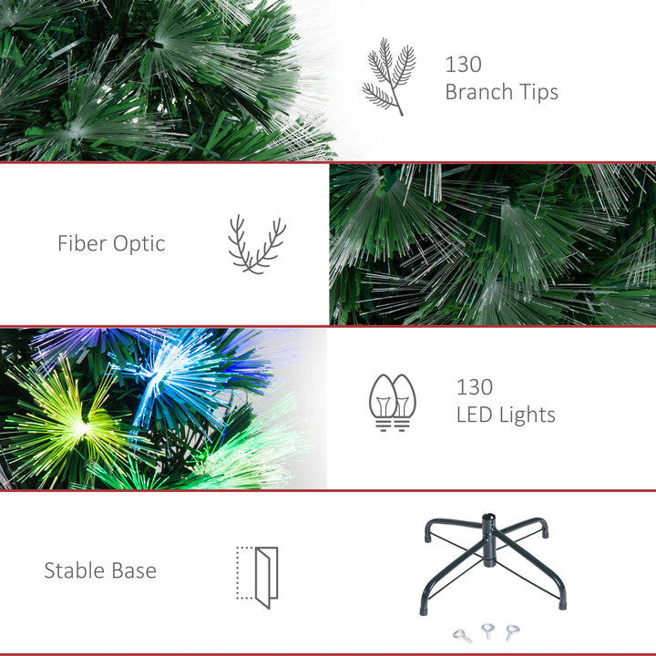 Árvore de Natal, Altura 120 cm + Estrela e Fibra Ótica de 7 Cores Árvore Artificial F 66x 120 cm