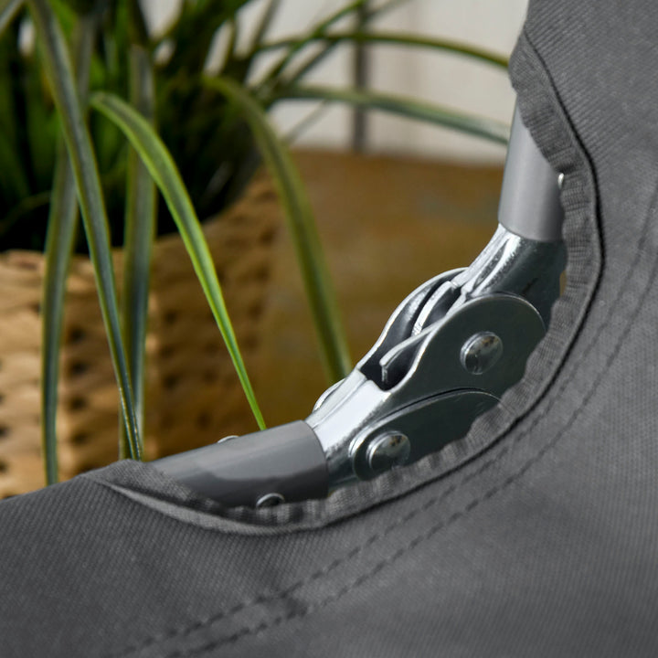 Espreguiçadeira Dobrável Espreguiçadeira de Jardim com Encosto Ajustável em 5 Posições Peso Máximo 120 kg para Terraço Piscina Praia 187x55x24 cm Cinza