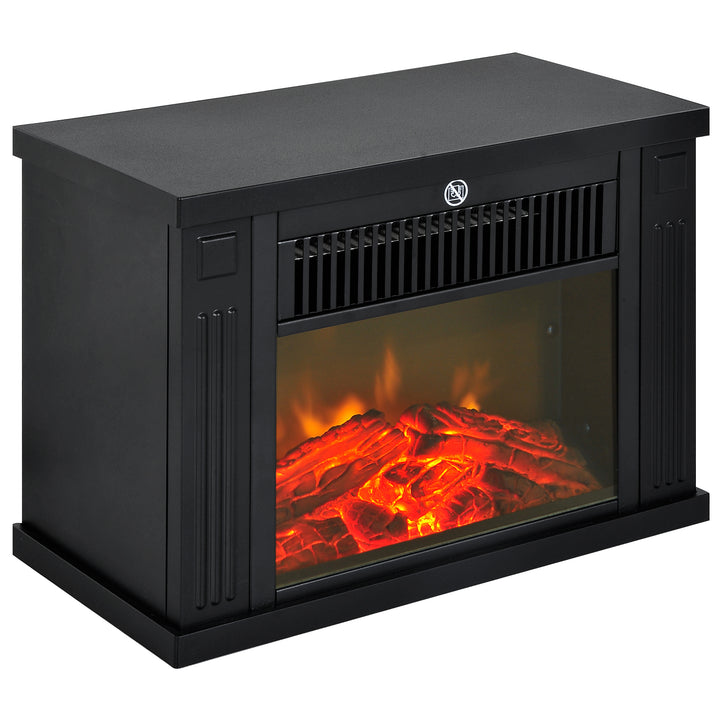 Lareira Elétrica Vidro Ferro Preto 34 x 17 x 25 cm