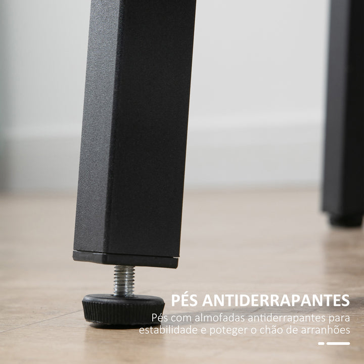 Mesa de Sala de Jantar Redonda para 4 Pessoas Mesa de Cozinha Moderna com Pés de Aço Ø80x76 cm Marrom e Preto