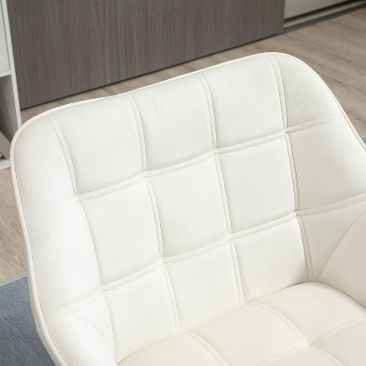 Poltrona Moderna Poltrona de Leitura Estofada em Veludo com Assento Amplo Pés em Madeira Poltrona Relax para Sala de Estar Quarto 67x61,5x71 cm Creme