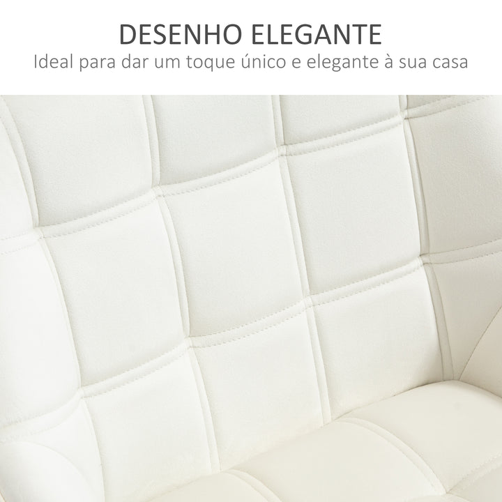 Poltrona Moderna Poltrona de Leitura Estofada em Veludo com Assento Amplo Pés em Madeira Poltrona Relax para Sala de Estar Quarto 67x61,5x71 cm Creme