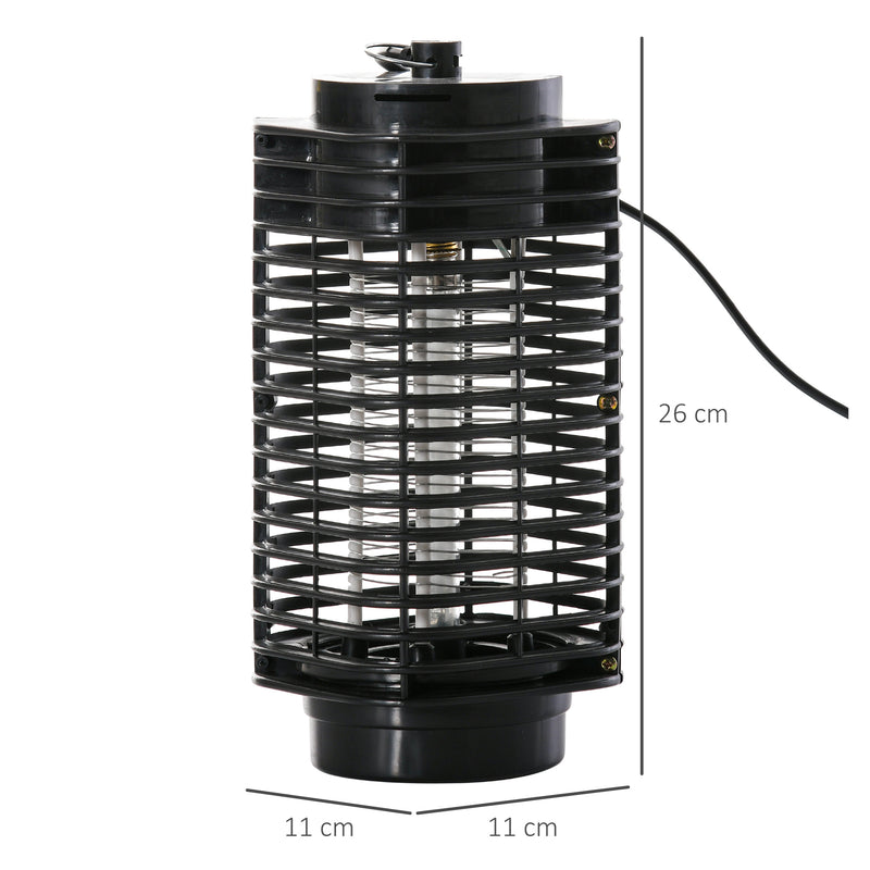 Lâmpada Anti-Mosquitos Elétrica 30W Mata Mosquitos Elétrico Efeito UV 30 m² para Jardim Terraço Pátio 11x11x26 cm Preto