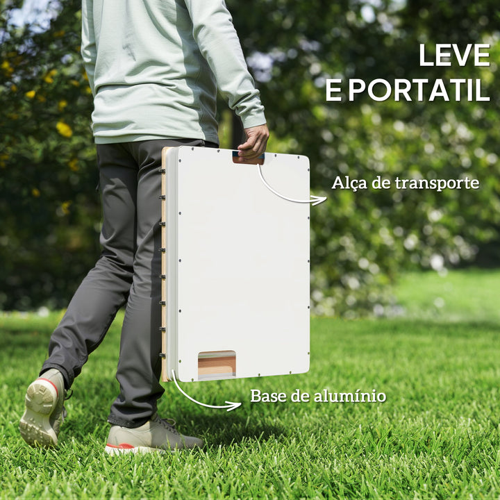 Kit de Duche de Jardim Portátil Duche Exterior de Chão Altura Ajustável até 4 m Estrutura de Alumínio Resistente à Água Raios UV para Campismo Piscina Praia 70,5x55x7,5 cm Madeira