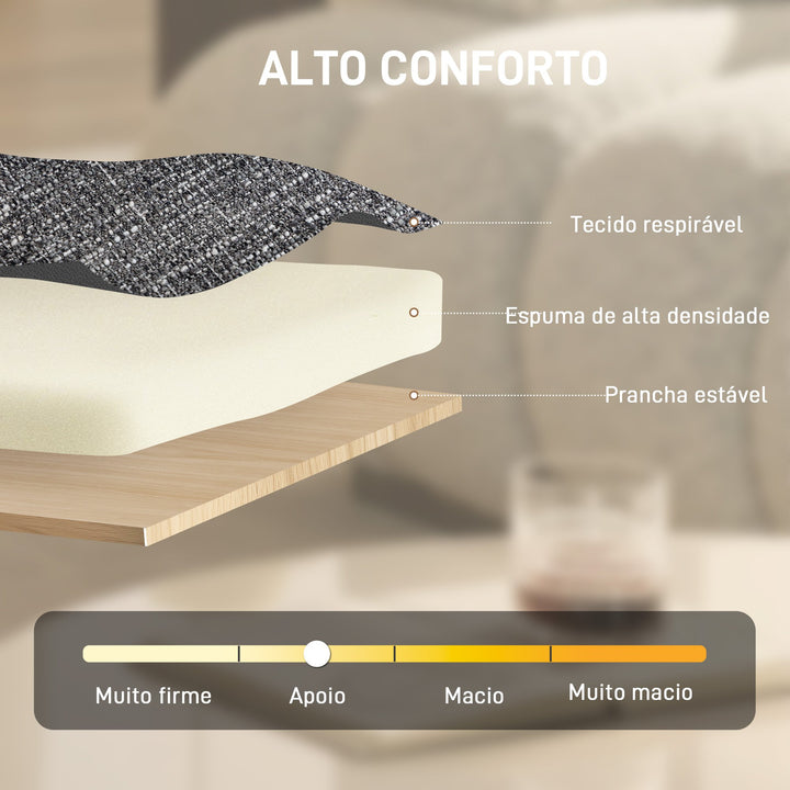 Poltrona de Sala com Assento Rotativo Poltrona de Sala Revestida em Tecido Linho com Assento Amplo Acolchoado Espesso Pés de Metal para Quarto Leitura Cinzento Escuro