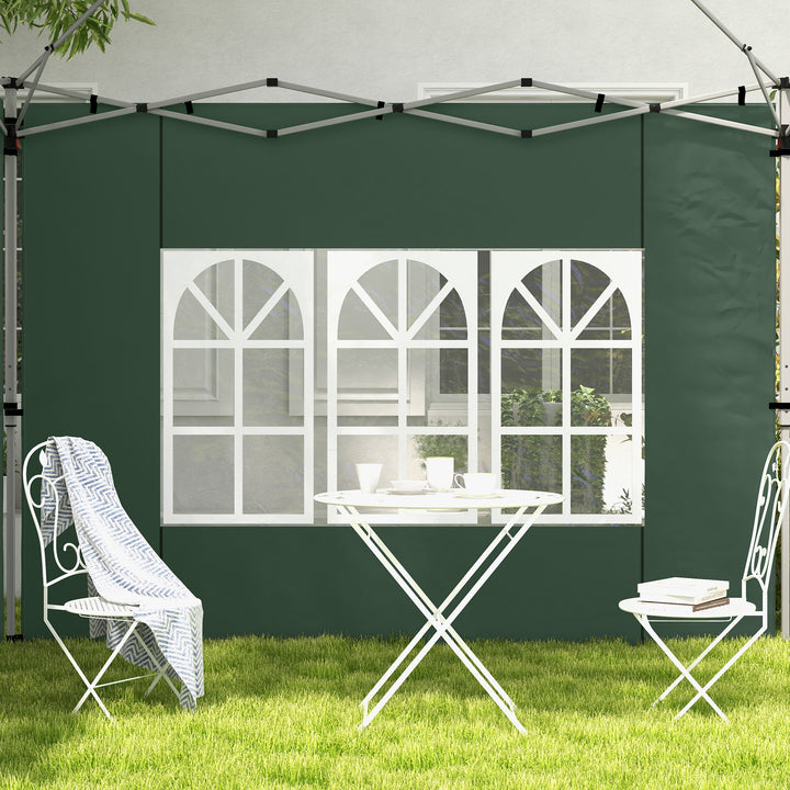 2 Painéis Laterais para Tenda de 3x3 / 3x4 m 295x195 cm Parede de Substituição de Tecido Oxford para Tendas Dobráveis com Janela para Jardim Exterior Festas Verde