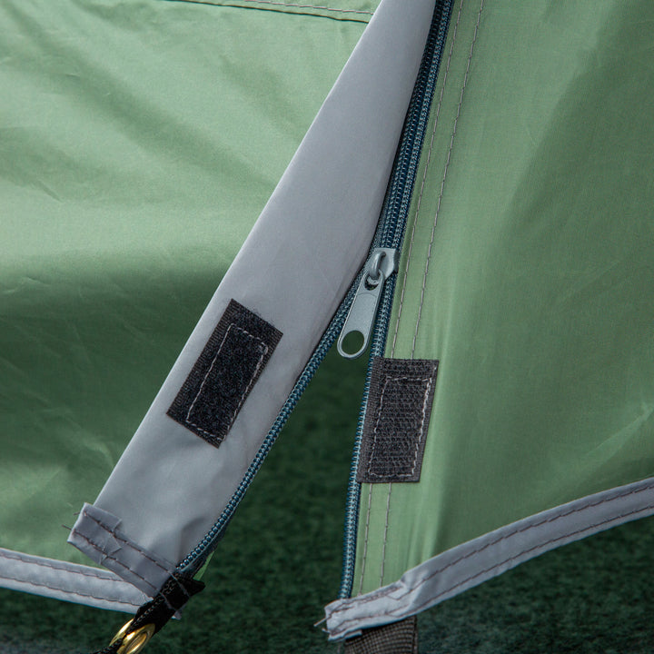 Tenda de campismo para 3-4 Pessoas Dobrável À Prova de Água 2000+ mm À Prova de UV 20+ com Vestíbulo 426x206x154 cm Verde