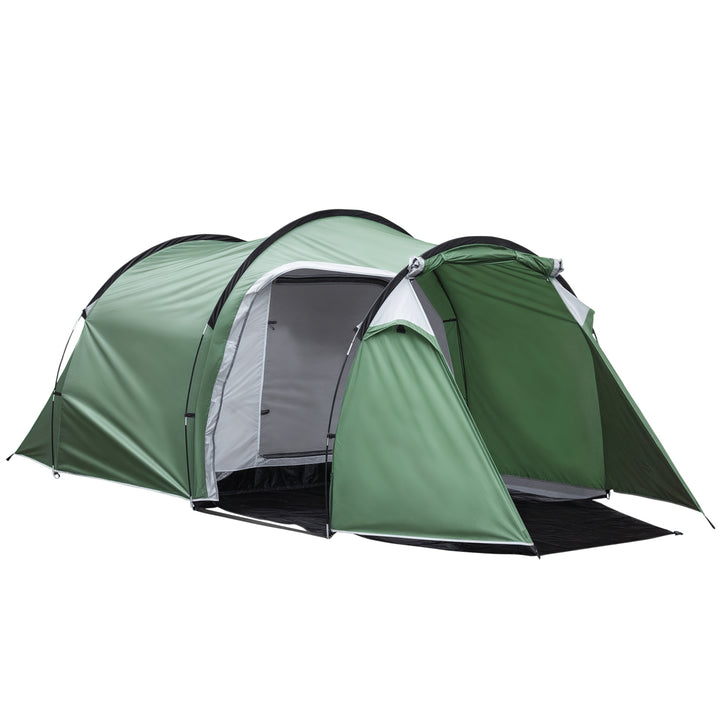 Tenda de campismo para 3-4 Pessoas Dobrável À Prova de Água 2000+ mm À Prova de UV 20+ com Vestíbulo 426x206x154 cm Verde